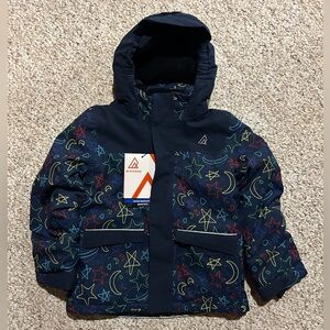 New Ripzone Kids Navy Pattern Water Resistant Winter Jacket - Size 5 NWT
